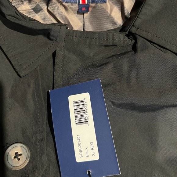 Soul Of London Mens Nylon Button Short Trench Jacket X-Large Black - NWT $165 - Picture 4 of 4